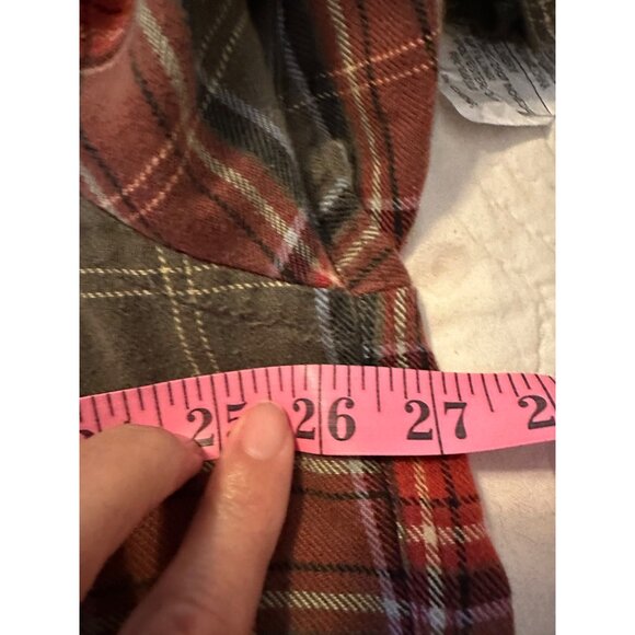 Austin Reed Mens L Cotton Flannel Plaid Shirt Suede Elbow Patches pockets chore - Picture 5 of 14